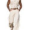 Men's Western Sleeveless Jumpsuit with Fringe Detail – Fast 24-Hour Shipping