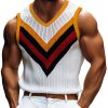 Men's Colorful Contrast V-Neck Knit Tank Top – Fast 24-Hour Shipping
