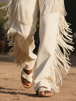 Stylish Western Tassel Trousers with 24-Hour Fast Shipping | Trendy Casual Pants for Women & Men