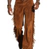 Men's Vintage Suede Western Tassel Pants – Fast 24-Hour Shipping