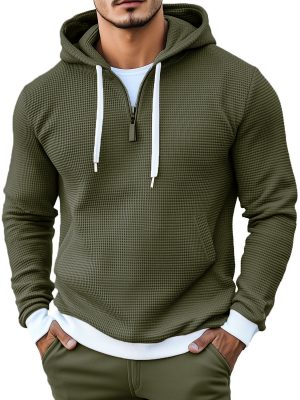 Stylish Waffle Knit Long Sleeve Hoodie – Fast 24-Hour Shipping