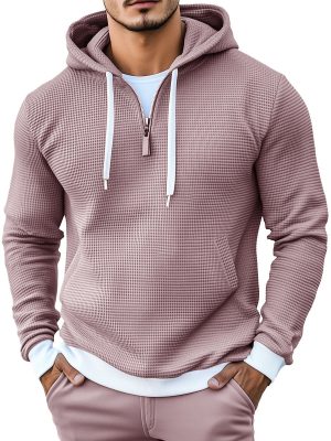 Stylish Waffle Knit Long Sleeve Hoodie – Fast 24-Hour Shipping