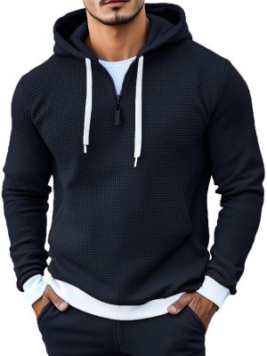 Stylish Waffle Knit Long Sleeve Hoodie – Fast 24-Hour Shipping