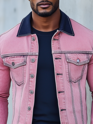 Stylish Pink Denim Jacket for Women – Fast 24-Hour Shipping, Trendy Casual Outerwear