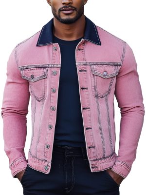 Stylish Pink Denim Jacket for Women – Fast 24-Hour Shipping, Trendy Casual Outerwear