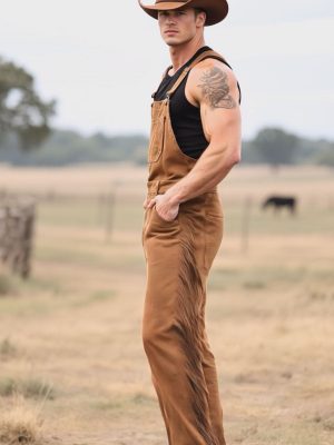 Men's Western Tassel Overalls - Fast 24-Hour Shipping