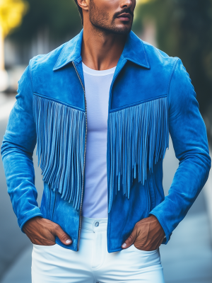 Stylish Fringed Suede Jacket for Women – Fast 24-Hour Shipping, Premium Leather Look