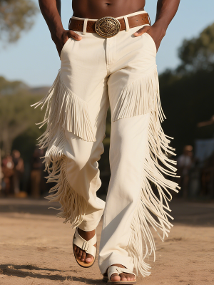 Stylish Western Tassel Trousers with 24-Hour Fast Shipping | Trendy Casual Pants for Women & Men