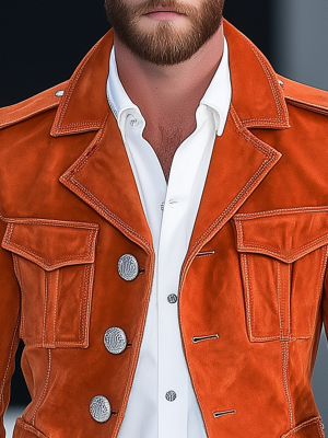 Men's Suede Jacket with Multiple Pockets – Fast 24-Hour Shipping