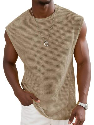 Yellow Waffle Knit Tank Top for Women – Wide Shoulder Casual Top with 24-Hour Shipping