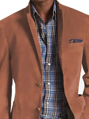 Retro Casual Blazer with 3 Pockets – Solid Color Lightweight Jacket, Ships in 24 Hours