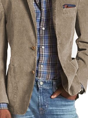 Retro Casual Blazer with 3 Pockets – Solid Color Lightweight Jacket, Ships in 24 Hours