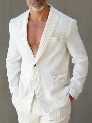 Men's Vintage PU Leather Patchwork Lapel Jacket – Fast 24-Hour Shipping