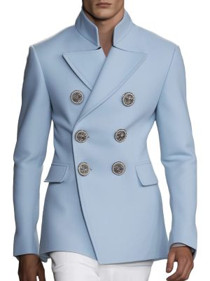 Men's Double-Breasted Wool Jacket – Stylish, Warm & Ships in 24 Hours