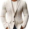 Fashionable Solid Color Knitted Blazer Jacket with Notched Lapel – Ships in 24 Hours
