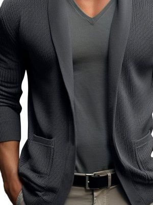 Men's Knit Cardigan with Lapel Pocket – Fast 24-Hour Shipping