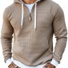 Stylish Waffle Knit Long Sleeve Hoodie – Fast 24-Hour Shipping
