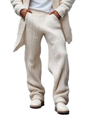 Men's Casual Loose-Fit Solid Knit Pants - Fast 24-Hour Shipping