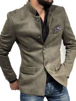 Men's Casual Stand Collar Jacket with Three Pockets – Fast 24-Hour Shipping
