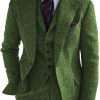 Men's Herringbone Tweed Blazer – Double-Sided Casual Jacket with 24-Hour Shipping