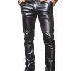 Stylish Solid Leather Pants for Men & Women – Fast 24-Hour Shipping Casual Wear