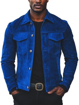Men's Suede Lapel Jacket with Multi-Pockets – Fast 24-Hour Shipping