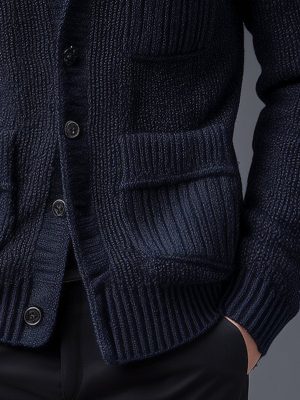 Solid Color Knitted Cardigan with Lapel Collar & 3 Pockets – Ships in 24 Hours