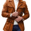 Woolen Coat with Lapel & Lace-Up Design | Solid Color Multi-Pocket Winter Coat | Ships in 24 Hours