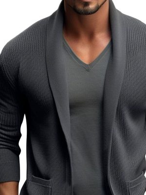 Men's Knit Cardigan with Lapel Pocket – Fast 24-Hour Shipping