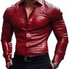 Urban Crocodile Leather Long Sleeve Shirt – Fast 24-Hour Shipping