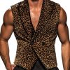 Leopard Print Velvet Vest with Notched Lapel – Stylish 24-Hour Shipping Men's/Women's Fashion Vest