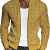 Men's Hollow-Knit Stand Collar Zip-Up Jacket – Fast 24-Hour Shipping