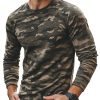 Men's Camo Print Long Sleeve T-Shirt - Casual Round Neck Cotton Tee for Men