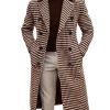 Retro Houndstooth Double-Breasted Long Coat for Women – Fast 24-Hour Shipping