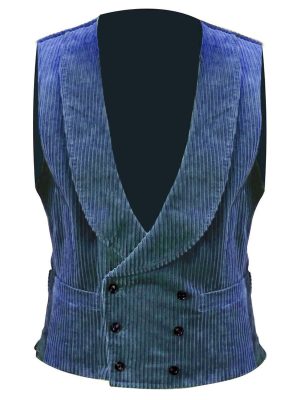 Vintage Corduroy Double-Breasted Vest – Classic Solid Color Men's/Women's Waistcoat with 24-Hour Shipping