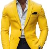 Men's Solid Waffle Texture Single-Breasted Blazer with Notched Lapel – Ships in 24 Hours