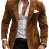Men's Vintage Suede Blazer with Lapel & Three Pockets – Casual Jacket with 24-Hour Shipping