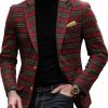 Men's Plaid Casual Blazer with Festive Lapel Design – Single-Breasted, Fast 24-Hour Shipping