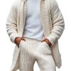 Casual Loose-Fit Solid Hooded Knit Cardigan – Fast 24-Hour Shipping