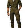 Vintage Cargo Jumpsuit with Multiple Pockets – Long Sleeve Workwear Romper, Ships in 24 Hours
