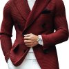 Vintage Double-Breasted Knitted Blazer with Multi-Pocket Detail – Casual Lapel Jacket, Ships in 24 Hours