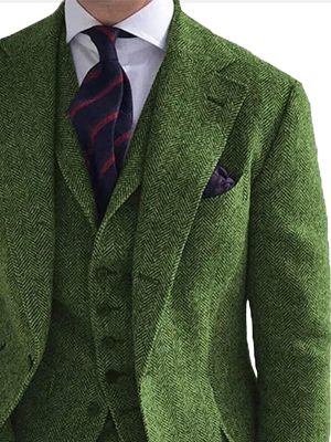Men's Herringbone Tweed Blazer – Double-Sided Casual Jacket with 24-Hour Shipping