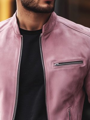 Trendy Suede Jacket with Zipper & Multi-Pockets – Fast 24-Hour Shipping