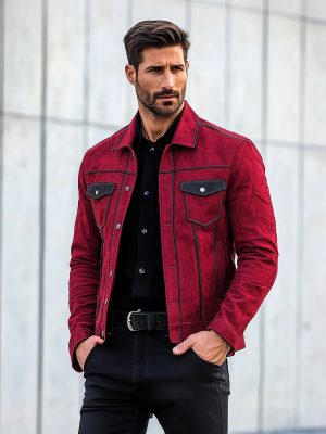 Vintage Suede Jacket with Multiple Pockets – Fast 24-Hour Shipping