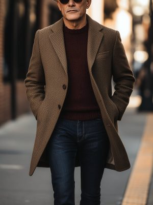 Casual Mid-Length Single-Breasted Coat with 3 Pockets – Fast 24-Hour Shipping