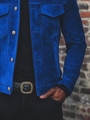 Men's Suede Lapel Jacket with Multi-Pockets – Fast 24-Hour Shipping