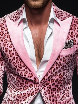 Leopard Print Velvet Blazer for Men & Women – Casual Lapel Jacket with 24-Hour Fast Shipping