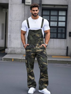 Retro Camouflage Overalls for Men & Women – Fast 24-Hour Shipping, Stylish Fashion Jumpsuit
